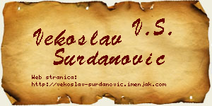 Vekoslav Surdanović vizit kartica